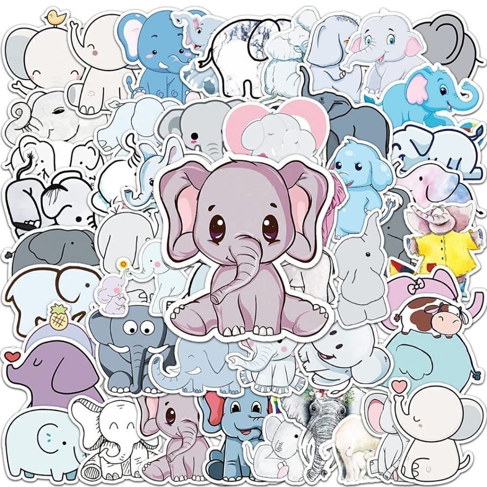 Assorted Cartoon Elephant Stickers 🐘 - Picture 2 of 6